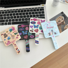 Original cute cartoon small mirror square handheld mirror student dormitory portable makeup mirror makeup mirror