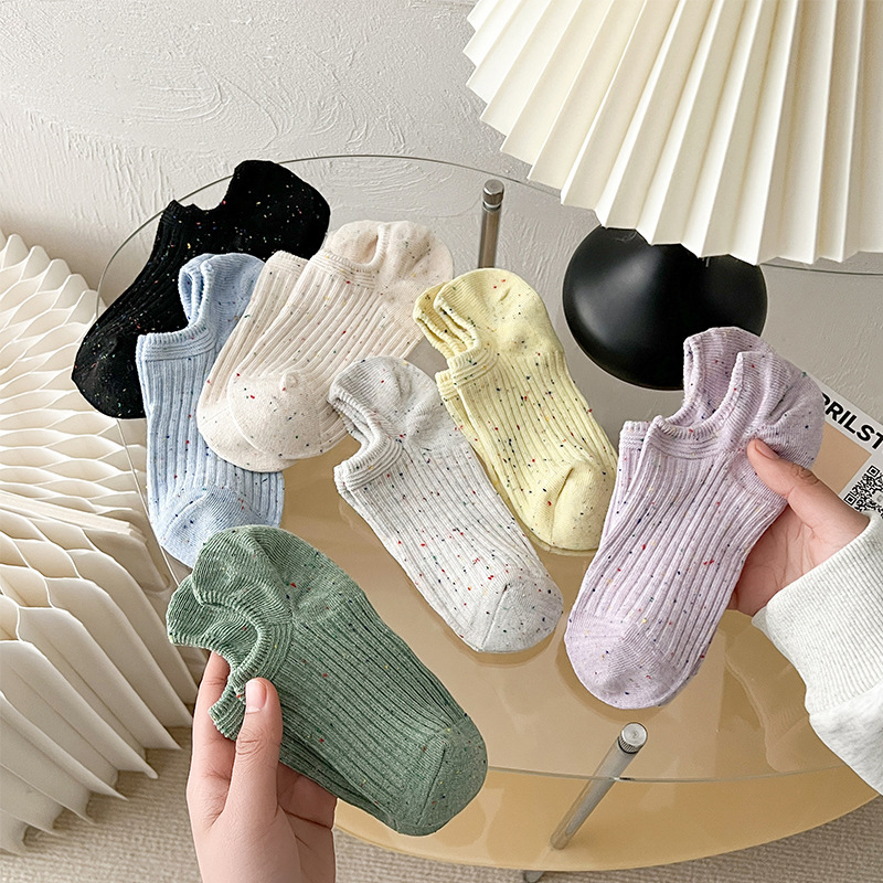 Socks Women's Summer Boat Socks Non-slip Thin Breathable Low-side Shallow Mouth Distinctive Cute Starry Sky Point Yarn Ins Socks