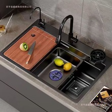 加厚厨房水槽304不锈钢洗碗池手工洗菜纳米家用洗碗加厚单槽全套