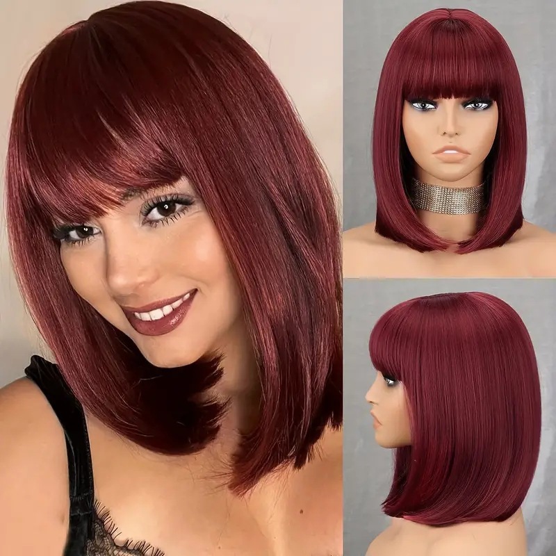 Peruca de mujer red de moda larga cabello recto aire franja universal cabello largo blanco imitación de fibra química cubierta de cabeza universal