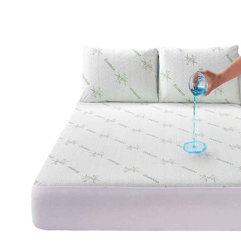 Fabricante suministro directo de fibra de bambú cubierta de cama impermeable cubierta de polvo de algodón cubierta de protección de colchón de comercio exterior Amazon