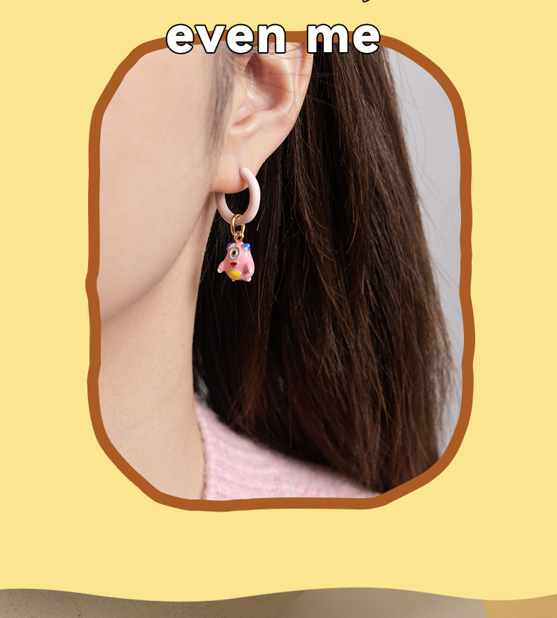 18K Real Gold Plated Plating Material 1 Piece Quantity Copper Material 1 Piece Copper Animal Cartoon Earring Findings DIY Jewelry Accessories