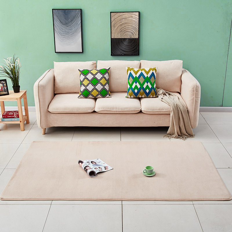 Simple color sólido Alfombra de lana de coral nórdico sala de estar mesa de café estera fresca ins hogar cama manta suave mascota mat