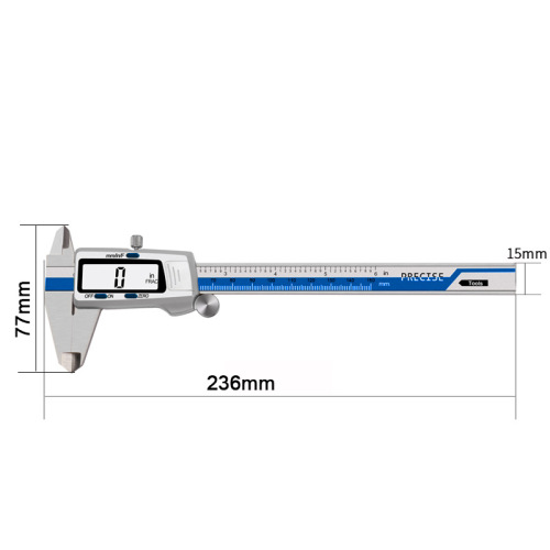 Cross-border ET52 blue stainless steel vernier caliper with fractional band digital display best-selling cross-border