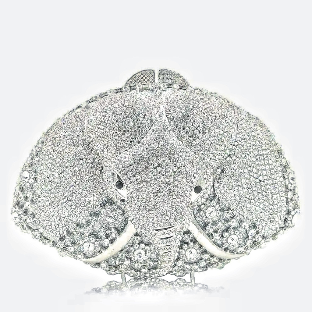 Bolsas de cena de diamante de cabeza, bolsas de cristal, bolsas de diamantes huecas de mano, bolsas de banquete europeas y estadounidenses