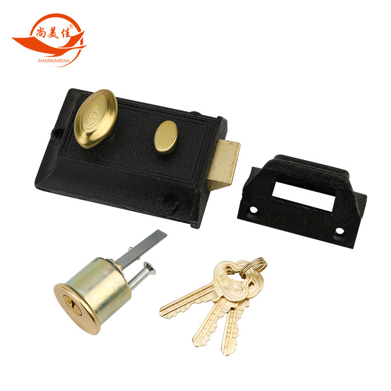 Old-Fashioned Double Insurance Door Lock, Old-Fashioned Door Lock, Universal Door Exterior Concealed Lock, Two Insurance Bedroom Household Bull Head Door Lock