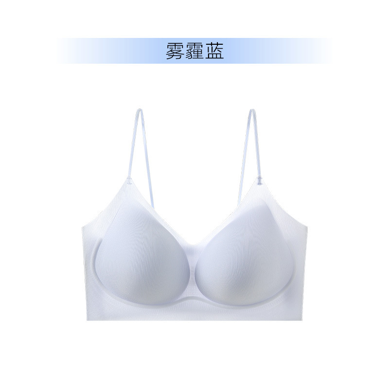 ハーブスパゲッティストラップシームレスリキッドファンデーション下着女性の薄い通気性の小さな胸プッシュアップ美しいバックサスペンダーシースルーブラジャー|undefined