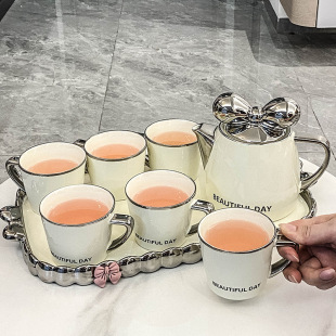 Ceramic Cold Water Kettle Set Tea Cup Water Cup Cool Water Kettle Household Cool Open Pot Large Capacity High Temperature Resistant Water Appliance