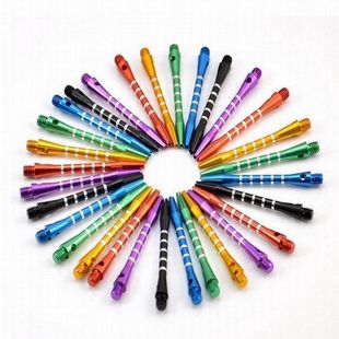 In-Stock 2Ba Colored Engraved Aluminum Alloy Dart Shafts, 5 Pieces, Evenly Marked Metal Shafts, Aluminum Shafts, Standard Thread 53mm