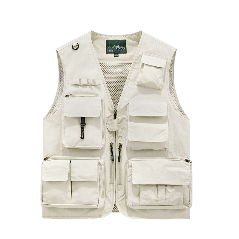 Función de montaña de alta gama para exteriores Chaleco de chaleco multibolsillo Chaleco para fotógrafo de pesca para hombre Chaleco de herramientas personalizado
