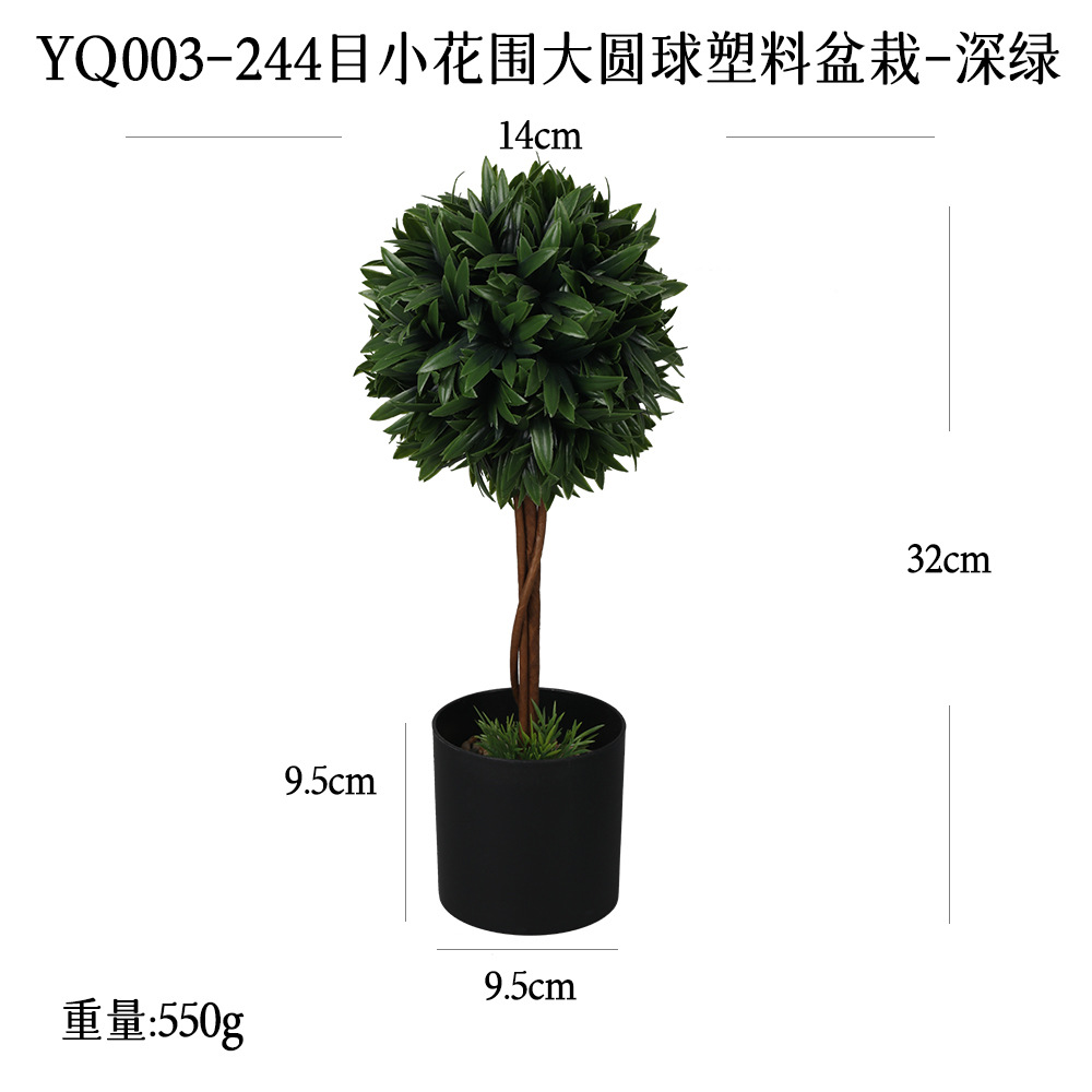 Más de 100 tipos de adornos de plantas con forma de bola redonda grande y combinaciones de plantas en maceta, populares en el comercio electrónico transfronterizo, adornos de plantas verdes para decoración del hogar, bonsáis artificiales.