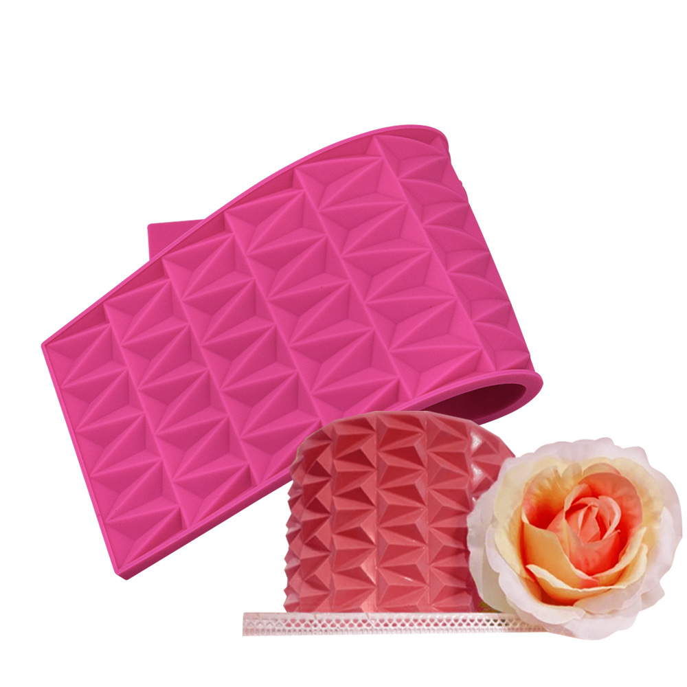 Nueva gema diamante patrón impresión molde borde molde DIY fondant encaje pad pastel decorativo molde de silicona