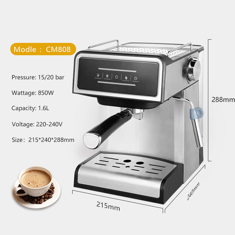 Euro 15bar extracción máquina de café espresso doméstica tipo bomba de vapor de burbuja de leche semiautomática máquina de café espresso