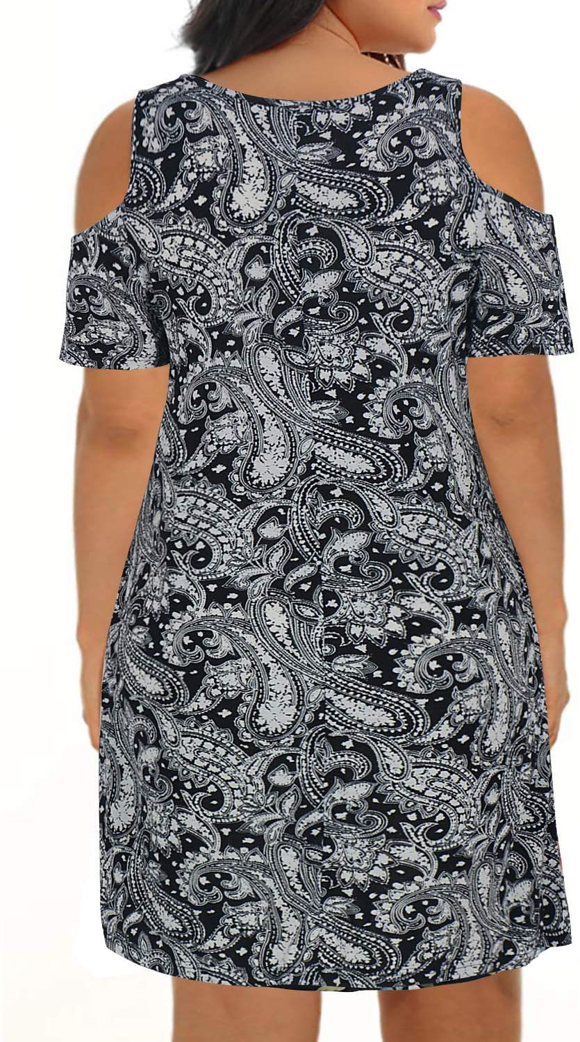 2025 primavera y verano nueva Europa y América transfronteriza Amazon AliExpress ropa de mujer cuello redondo mangas cortas hombros abiertos vestido impreso image 10