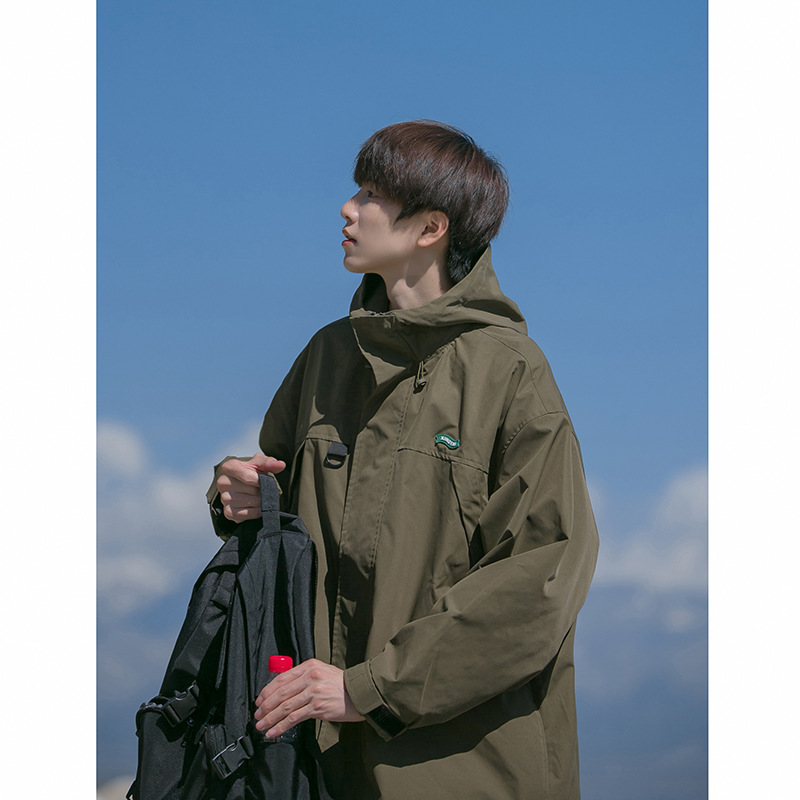 日系city boyコート男性秋百合帽子登山ジャケットoversize潮牌アウトドア突撃服|undefined