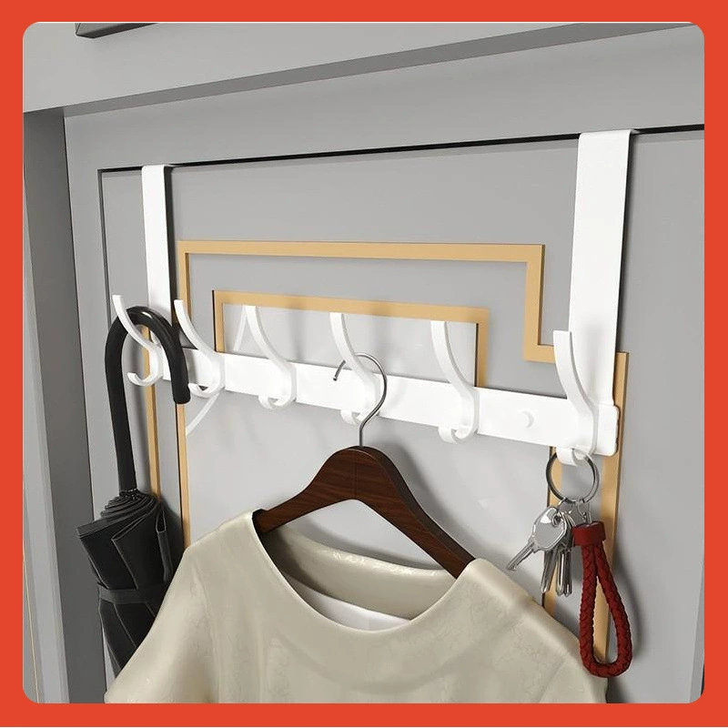 ∈The door hook without hole punching and hanging clothes rack for the entrance door entrance rack wall hanging clothes hook bathroom clothes