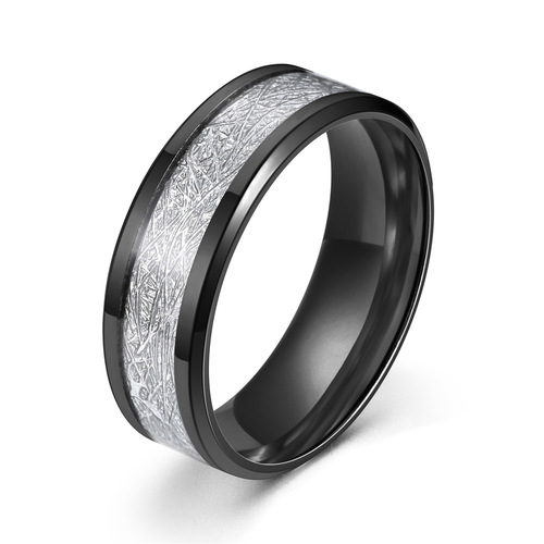 Factory wholesale rime silk pattern titanium steel ring for men cross-border European and American stainless steel rime pattern ring jewelry