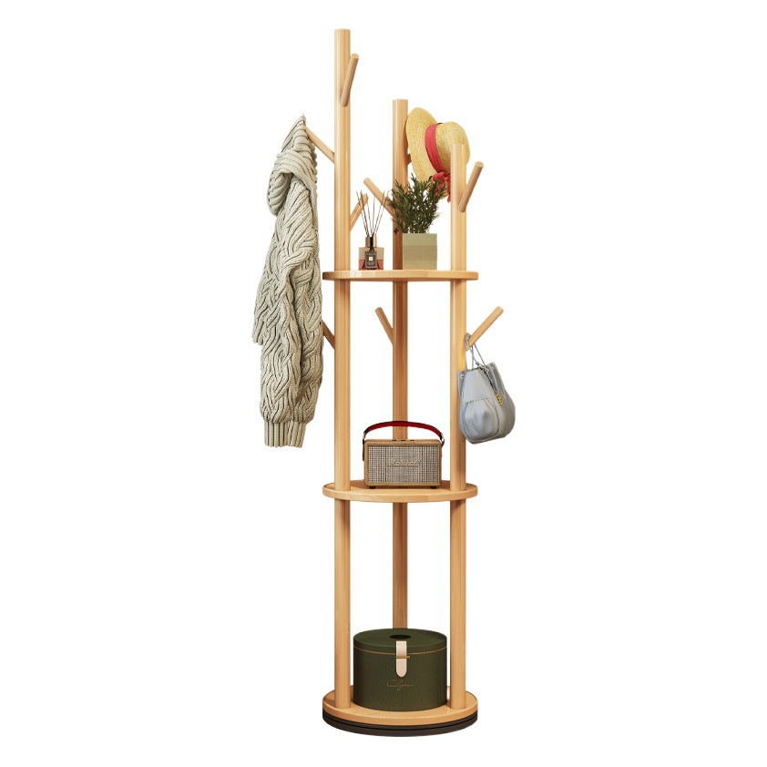 Perchero de madera maciza piso dormitorio percha ropa rack sala de estar puerta casa interior giratoria percha