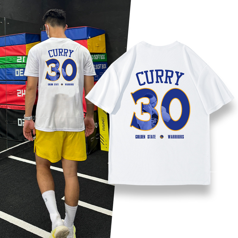 American T-Shirt Short-Sleeved Sweat-Absorbent Curry Shooting Uniform Cool Mesh Training Uniform Quick-Drying Sports Warriors Uniform Top