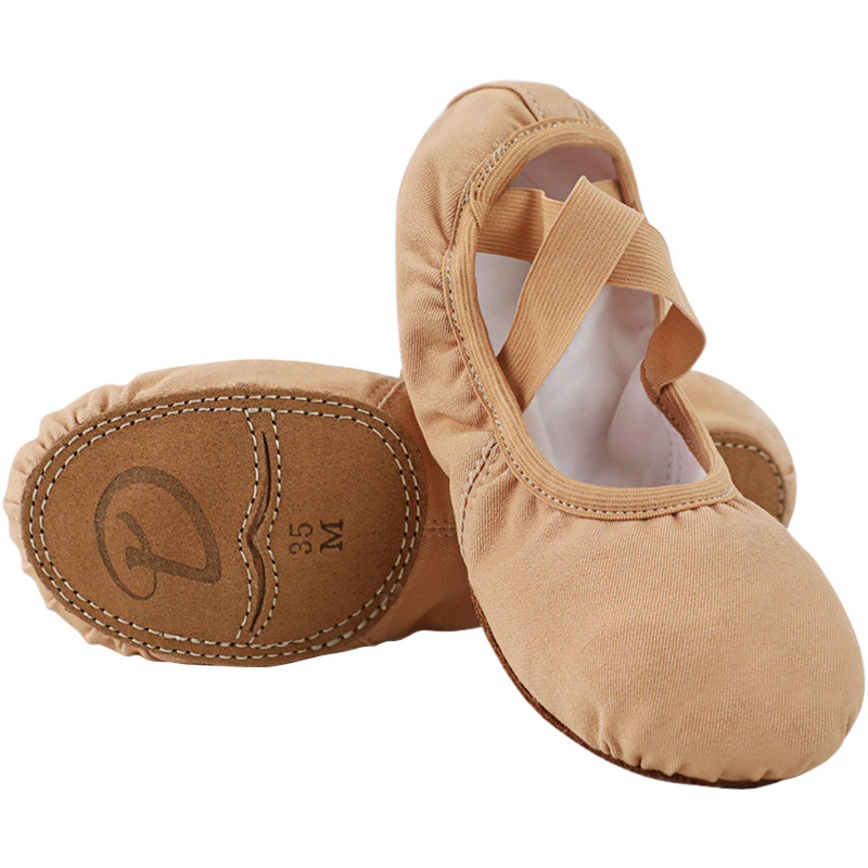 Zapatos de baile para niños zapatos de baile de fondo suave zapatos de baile zapatos de garra de gato sin cordones de tela elástica zapatos de baile cuadrados profesionales al por mayor