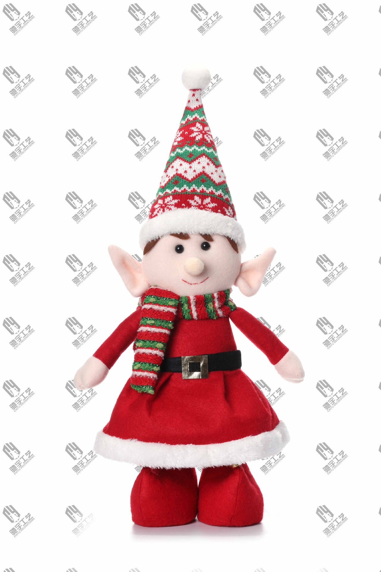 Navidad una variedad de tela roja y verde de piernas largas muñecas elfos retráctiles para hombres y mujeres muñecas elfos decoraciones de Navidad