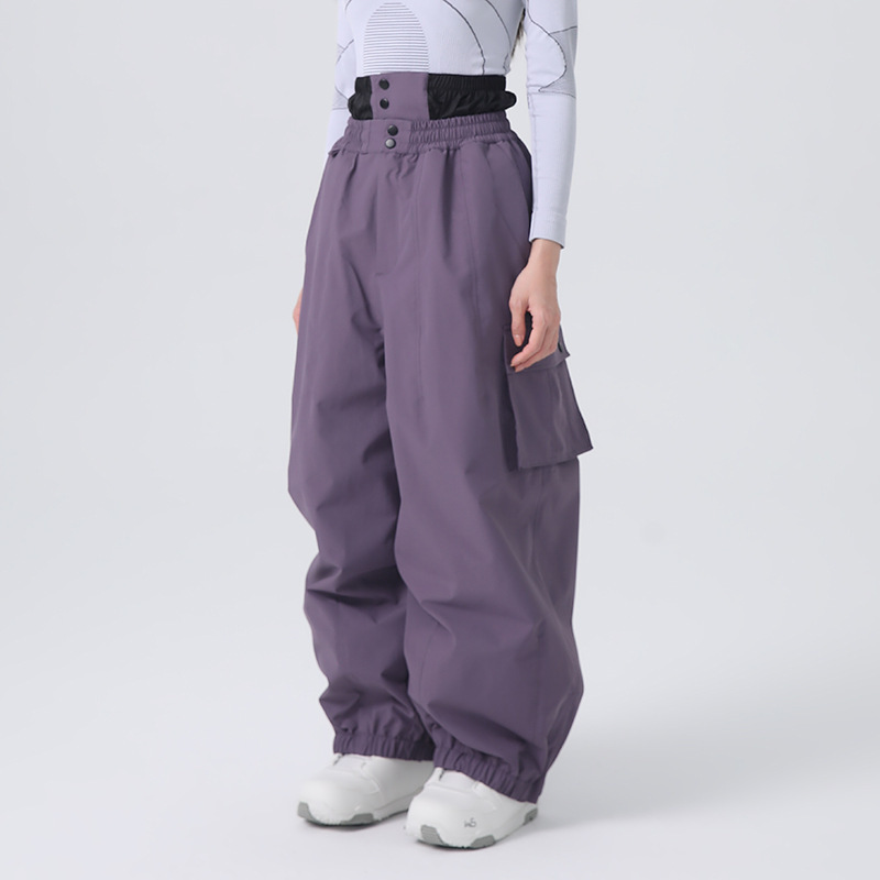 Xueyipai 3L Fully Rubberized Loose-Fitting Waterproof and Windproof Snowboard Pants Ski Clothing Unisex Outdoor Pants