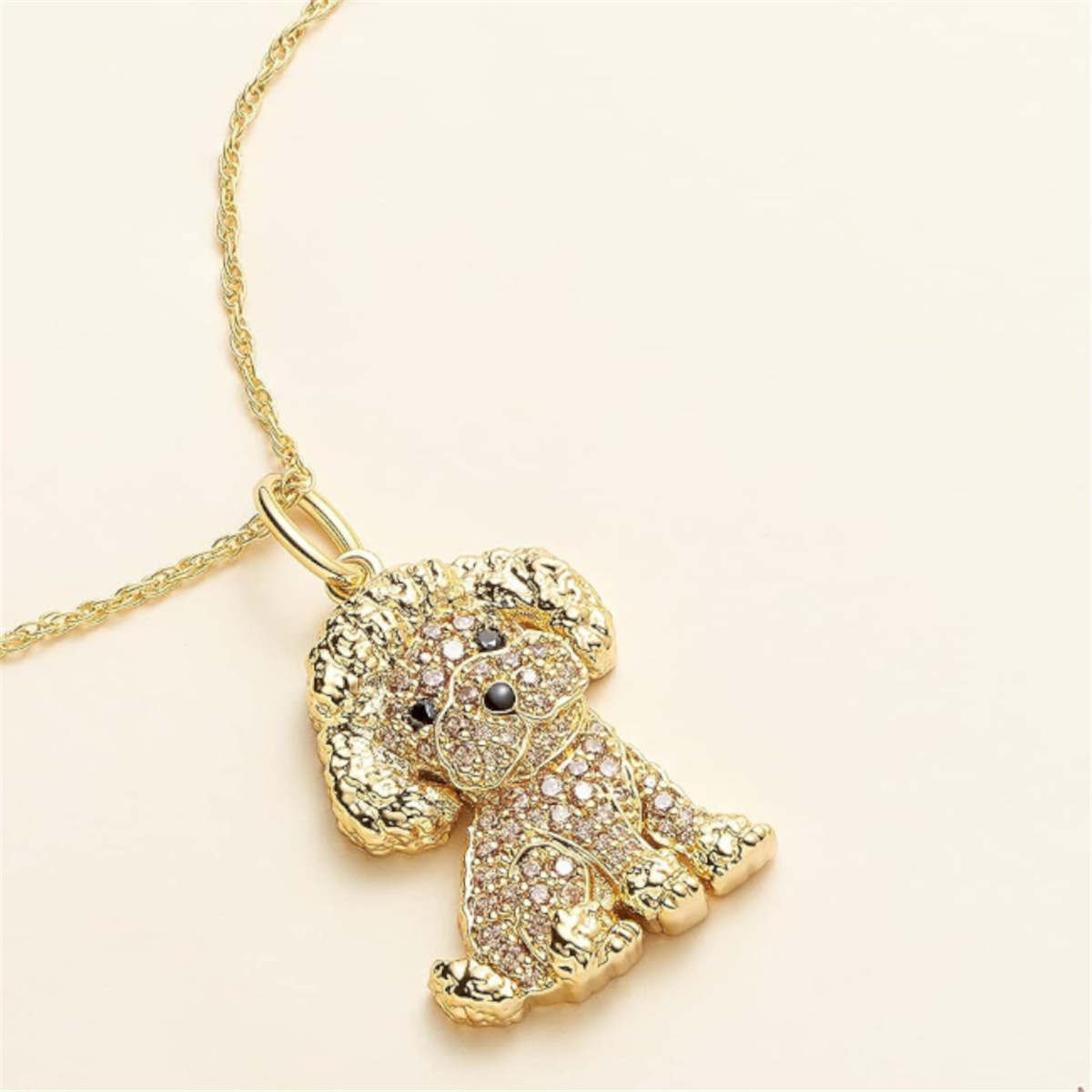 Pendant Necklace Classification Cute Dog Artificial Crystal Zinc Alloy Cable Chain Pendant Necklaces Wholesale