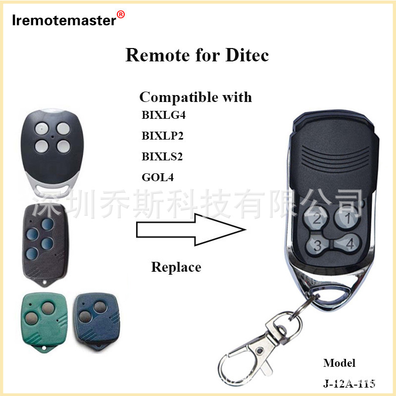外贸电商 433.92mhz滚动码 车库门遥控器 兼容 DITEC GOL4 Remote