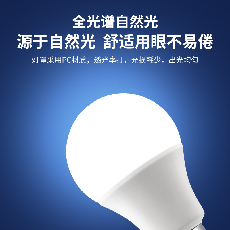Bombilla led de espectro completo, pantalla alta, una lámpara de bombilla de aluminio recubierta de espuma, protección ocular e27e14, lámpara de ahorro de energía de iluminación para el hogar de boca de tornillo