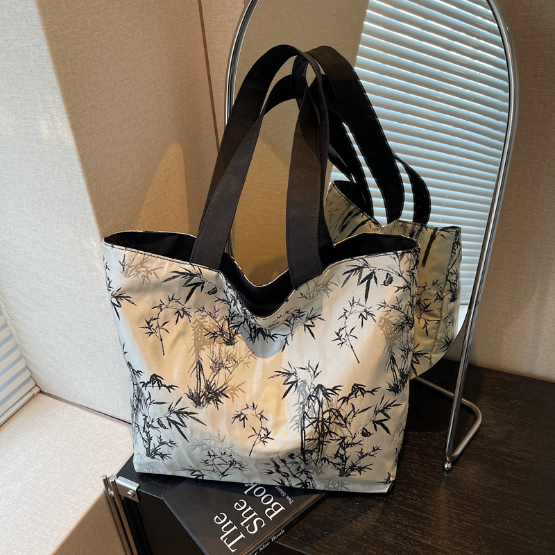 海外取寄せ品新中国風ハンドバッグ2025新作刺繍万能ショルダーバッグ大容量通勤トートバッグ|undefined