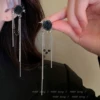 [Ear Cuff] Black Rose Tassel