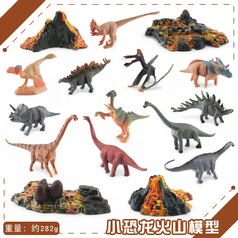 Transfronteriza exportación mini simulación Jurásico dinosaurio volcán 12 traje de escritorio estática modelo Decoración Juguetes