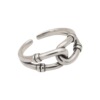 Retro fashionable ring, chain, Korean style, silver 925 sample, on index finger