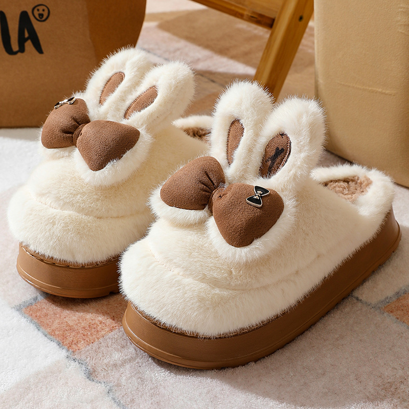 Zapatos de algodón para mujer, zapatillas peludas de nuevo estilo 2024, lindas zapatillas de invierno para mujer, además de terciopelo, versátiles y cálidas para parejas