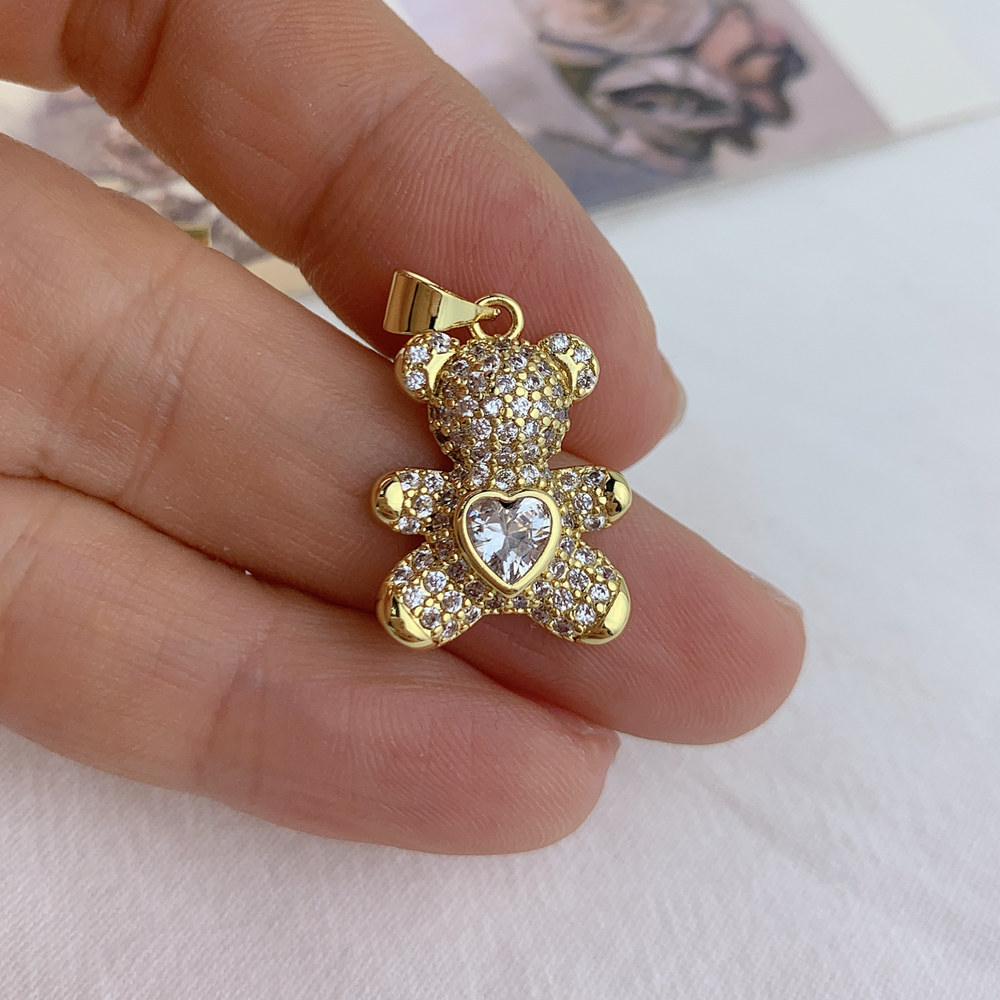 Cute Animal Copper Plating Inlay Zircon Charms display picture 6