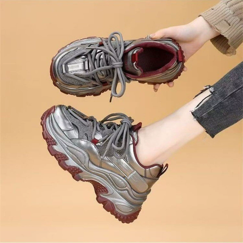 Breathable footwear platform, high sports shoes for leisure, trend of season, for teenagers