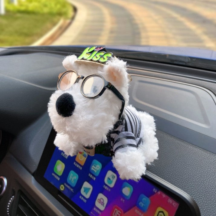 Adornos de la pantalla del coche lindo de Xiang Qian Chong 2024 West Highland Auto Display Regalo de muñeca de decoración de muñeca