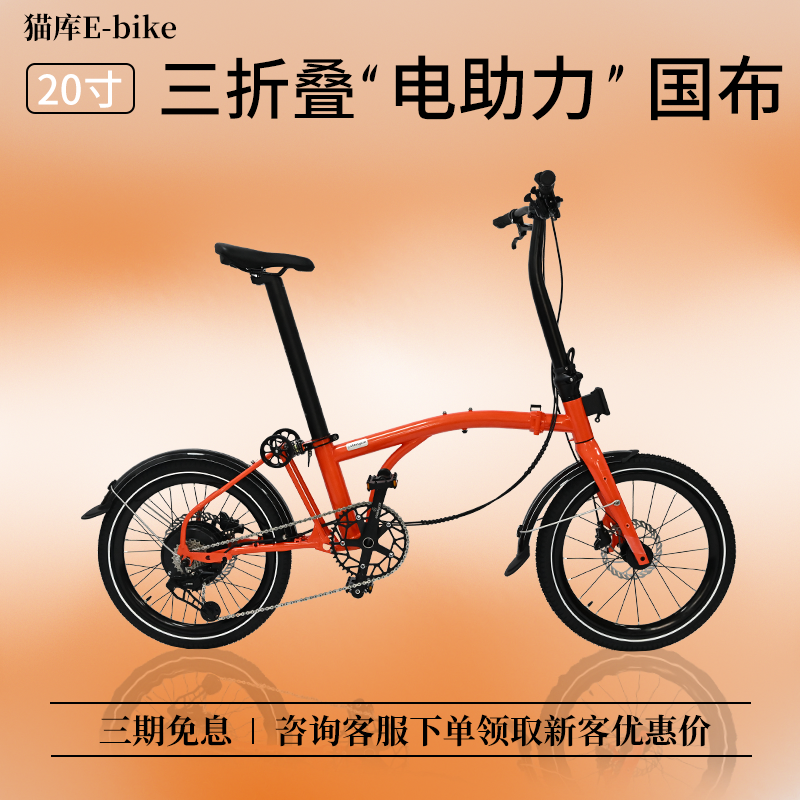 Maoku 20inch Electric-Assisted Folding Bike, National Cloth Electric-Assisted Labor-Saving Travel Bike, Silk Flower Cargo Bike, Others