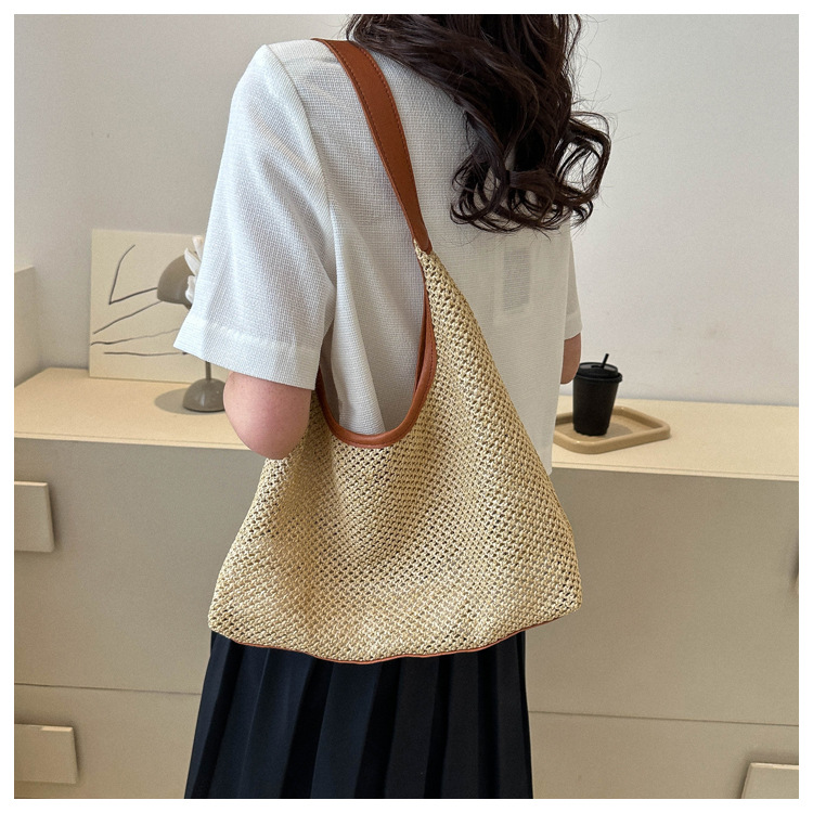 Fashion Rattan Women Shoulder Bag - Black