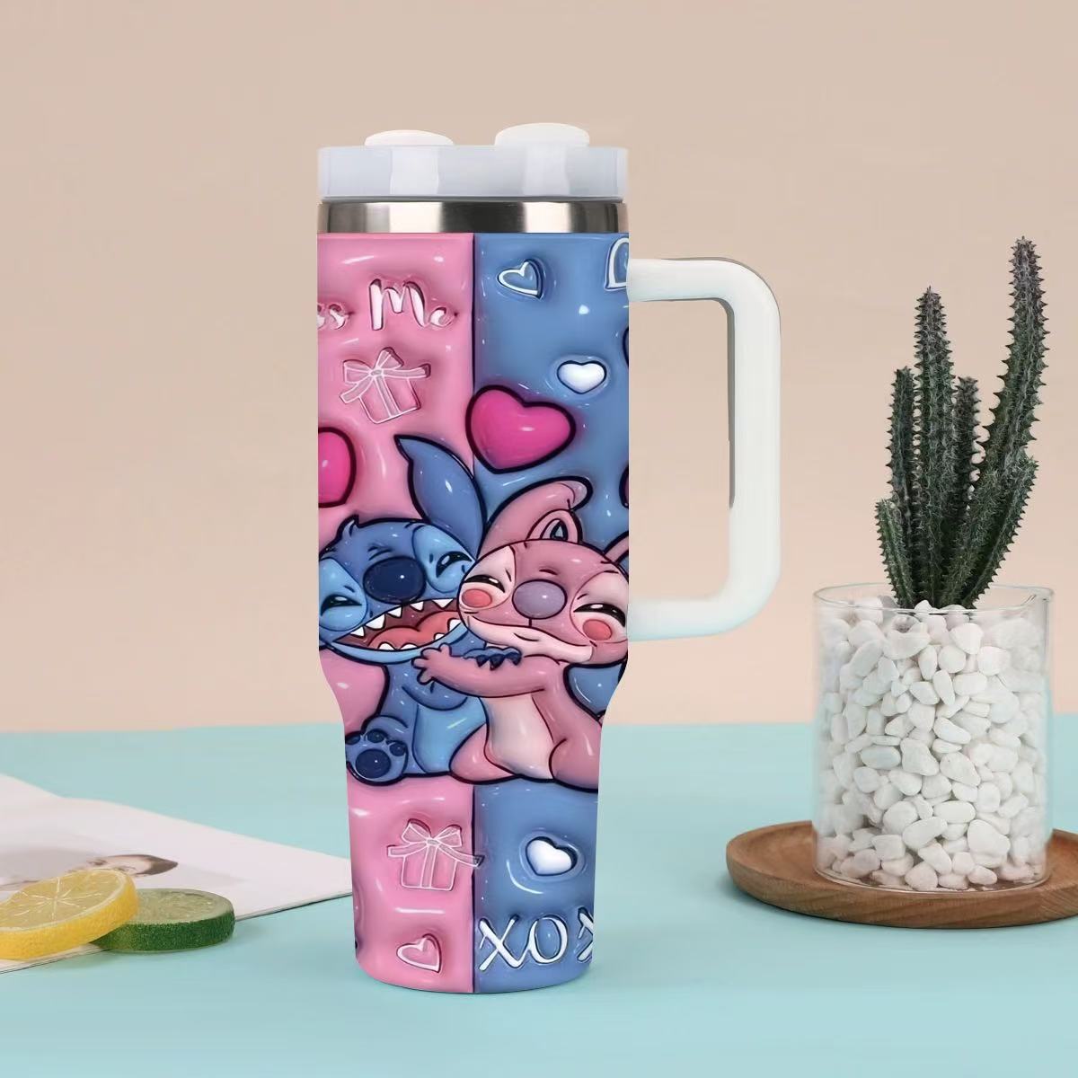 Transfronterizo Amazon 40oz Sanrio dibujos animados KT gato serie termo taza de hielo taza de café portátil con mango
