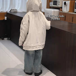 波拉bora童装女童棉服2025新款洋气男童冬装外套儿童夹棉冲锋衣