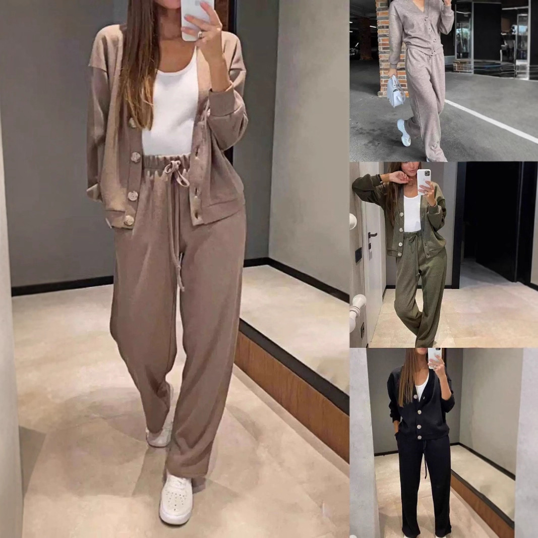 2025 Autumn/Winter Amazon Independent Site Best-Selling Casual Sports Suit Top Women's European and American Cardigan European and American Style