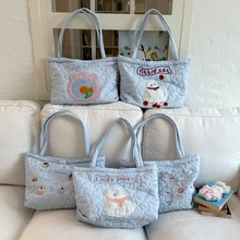 2025新款可爱包包休闲百搭可爱小狗棉棉包大容量托特包单肩包女