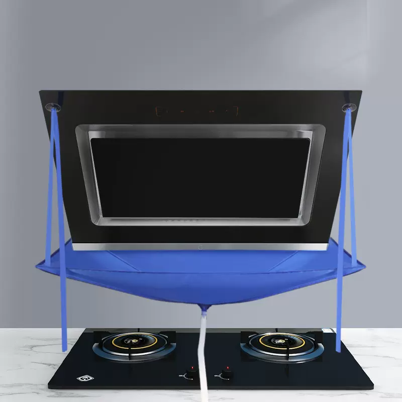 油烟机清洗罩厨房免贴吸盘式防水袋家用油烟机重油污清洗神器接水