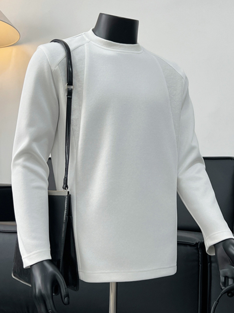 Mamba Cotton American Style Patchwork Long Sleeve T-shirt Men_voghion.com