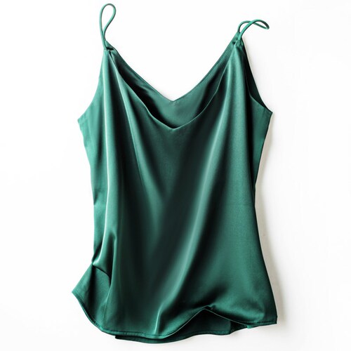 Camisole women's inner suit white black bottoming satin silk top small spring and summer v-neck