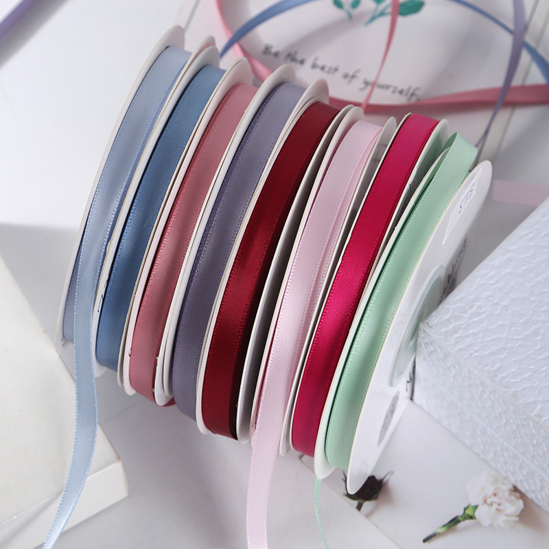 6mm Encrypted Double-sided Polyester Ribbon Wedding Bow High-end Gift Packaging Ribbon Ribbon Nordic Thin Ribbon