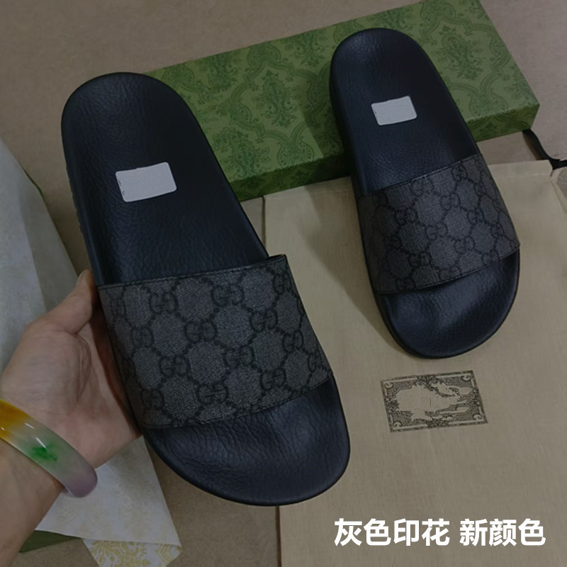 G Brand New Color Gray Printed Slippers Foreign Trade Cross-Border Cambodia Phnom Penh Vietnam Singapore Men and Women Slide Sandals
