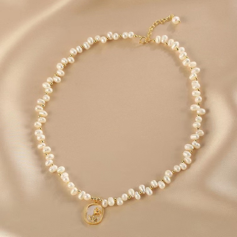 Colar de pérolas de luxo com fecho magnético para mulher_voghion.com