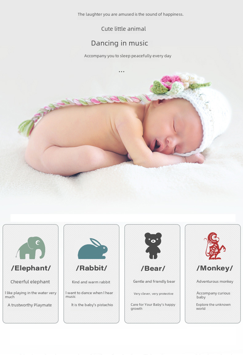 Mamibeby Rabbit and Bear Swing Bell